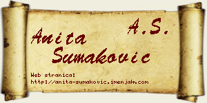 Anita Šumaković vizit kartica